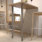 Левадия опора для стола круглая D51, H1103+18 мм, хром матовый (RAL 9006, муар) LDA50X50/1100 CRM, фото 3