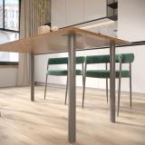 Левадия опора для стола круглая D51, H714+18 мм, хром матовый (RAL 9006, муар) LDA50X50/710 CRM, фото 3