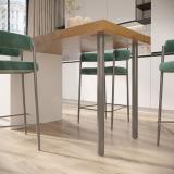 Левадия опора для стола круглая D51, H820+18 мм, хром матовый (RAL 9006, муар) LDA50X50/820 CRM, фото 3