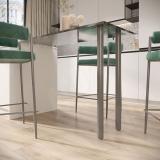 Левадия опора для стола круглая D51, H870+18 мм, хром матовый (RAL 9006, муар) LDA50X50/870 CRM, фото 3