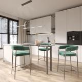 Левадия опора для стола круглая D51, H870+18 мм, хром матовый (RAL 9006, муар) LDA50X50/870 CRM, фото 4