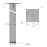 Осло опора для стола, D50, H720+20 мм, хром матовый, 4шт. LEG50X720 MT 4, фото 1