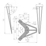 LOFT опора для стола V-образная, 151х715 мм, черный LFT151x715 BLC, фото 6