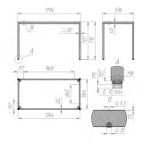 Топ металлокаркас-стола 715х1200х600мм, черный (RAL9005, муар) MF.27.715x1200x600.BLC, фото 8