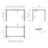 Штутгарт металлокаркас-стола телескопического 715х1200/1300/1400/1500/1600х800мм, графит MF.28.715x1200x800.GR, фото 9