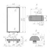 Пилар опора для стола П-образная, 60х30, 445xH870 (+10 мм), золото матовое П60X30/445X870 GL, фото 4