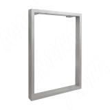 Пилар опора для стола П-образная, 60х30, 595xH820 (+10 мм), хром матовый (RAL 9006, муар) П60X30/595X820 CRM, фото 1