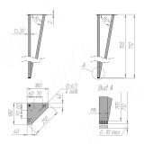 PIN опора для стола V-образная, 180х712+10 мм, золото матовое PIN180x715 GL, фото 5