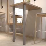 Пинск опора для стола квадратная, 50х50мм, H1104+18 мм, хром матовый (RAL 9006, муар) PNS50X50/1100 CRM, фото 3