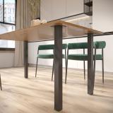 Пинск опора для стола квадратная, 50х50мм, H714+18 мм, черный (RAL 9005, муар) PNS50X50/710 BLC, фото 3