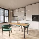 Пинск опора для стола квадратная, 50х50мм, H714+18 мм, черный (RAL 9005, муар) PNS50X50/710 BLC, фото 4