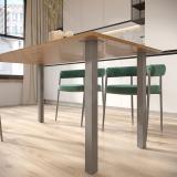 Пинск опора для стола квадратная, 50х50мм, H714+18 мм, хром матовый (RAL 9006, муар) PNS50X50/710 CRM, фото 3