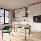 Пинск опора для стола квадратная, 50х50мм, H714+18 мм, хром матовый (RAL 9006, муар) PNS50X50/710 CRM, фото 4