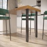 Пинск опора для стола квадратная, 50х50мм, H824+18 мм, черный (RAL 9005, муар) PNS50X50/820 BLC, фото 3