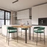 Пинск опора для стола квадратная, 50х50мм, H824+18 мм, черный (RAL 9005, муар) PNS50X50/820 BLC, фото 4