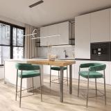 Пинск опора для стола квадратная, 50х50мм, H824+18 мм, хром матовый (RAL 9006, муар) PNS50X50/820 CRM, фото 4