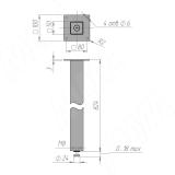 Пинск опора для стола квадратная, 50х50мм, H824+18 мм, хром матовый (RAL 9006, муар) PNS50X50/820 CRM, фото 5