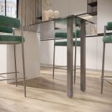 Пинск опора для стола квадратная, 50х50мм, H874+18 мм, хром матовый (RAL 9006, муар) PNS50X50/870 CRM, фото 3