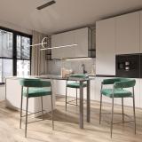 Пинск опора для стола квадратная, 50х50мм, H874+18 мм, хром матовый (RAL 9006, муар) PNS50X50/870 CRM, фото 4