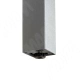 Пинск опора для стола квадратная, 50х50мм, H824+18 мм, хром матовый (RAL 9006, муар) PNS50X50/820 CRM, фото 1