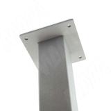 Пинск опора для стола квадратная, 50х50мм, H824+18 мм, хром матовый (RAL 9006, муар) PNS50X50/820 CRM, фото 2