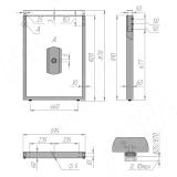 Пилар опора для стола П-образная, 60х30, H820-870 (+10 мм), серый металлик, 1шт. ПТ60X30/820-870.GRM, фото 5