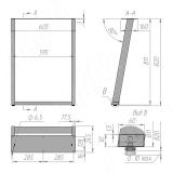 Сантьяго опора для стола П-образная, 60х30, H820+10 мм, черный SN60X30/820 BLC, фото 7