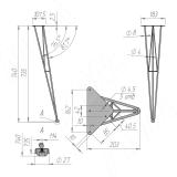 SPOKE опора для стола V-образная, 185х215х740 мм, черный SPK180x740 BLC, фото 4