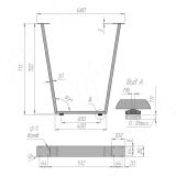 Ланус опора для стола V-образная, 80х20, H711+10 мм, черный, 1шт. V80X20/715 BLC, фото 5