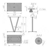 Валенса подстолье 700х400, H730+3мм, черный (RAL 9005, муар) VA730X700X400 BLC, фото 6