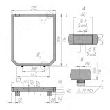 Виго опора для стола П-образная, 60х30, 595хH715+10 мм, белый (RAL 9003, муар) VI60X30/595X715 WT, фото 6