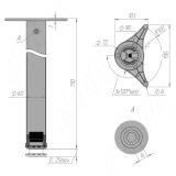 Шанхай опора для стола, D60, H710+25 мм, черный, 4шт. X4RG 710 BL 4/N, фото 1