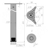Опора для стола, D60, H870+25 мм, хром, 1шт. X4RG 870 CR 1, фото 1