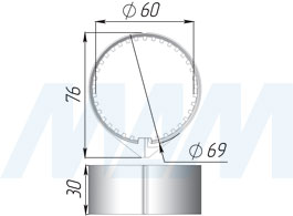 Размеры пластикового кольца для опоры (артикул 35 ЧЕРН)