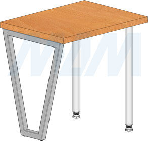 Установка V-образной опоры для стола 40х40 мм высотой 715 мм и с регулировкой 10 мм (артикул V40X40/720), схема 2