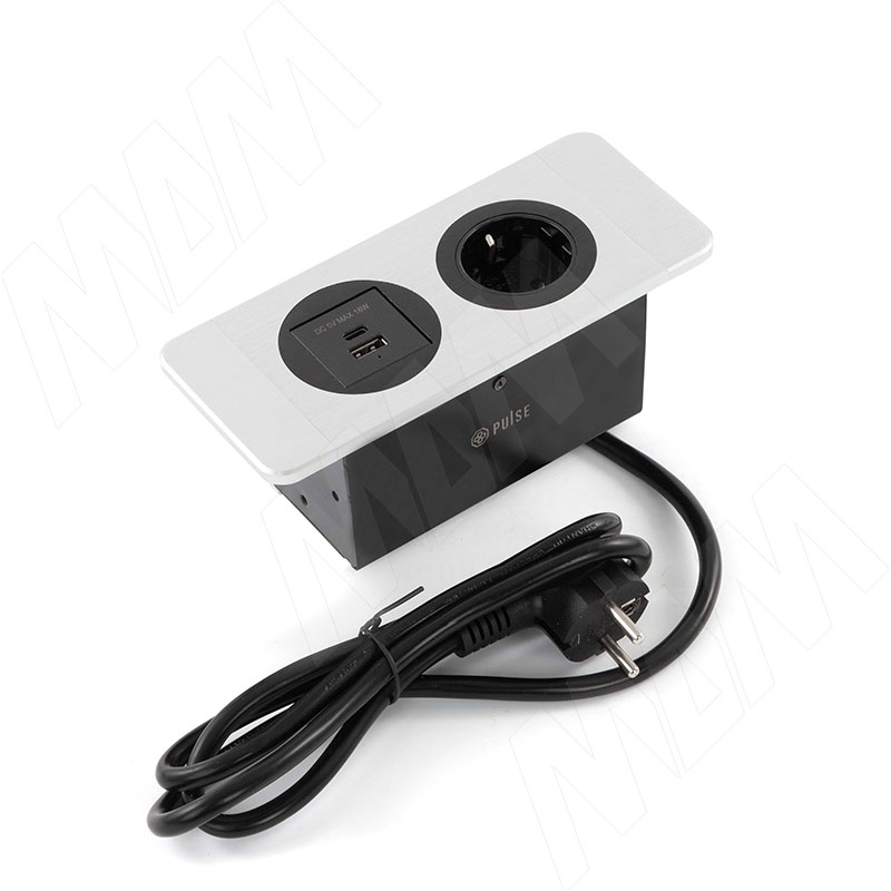 

DESK открытый блок розеток, 188*80 мм, 1 розетка, 1 USB, 1 USB Type-C, быстрая зарядка, серебро (DS-S-1S1A1C-F-AL), DESK открытый блок розеток, 188*80 мм, 1 розетка, 1 USB, 1 USB Type-C, быстрая зарядка, серебро