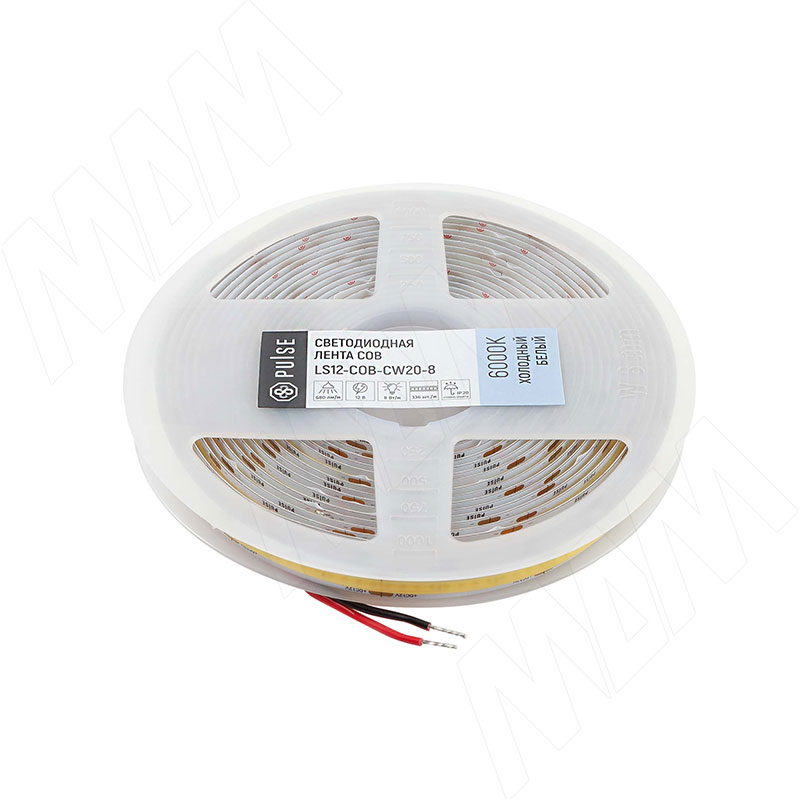 LUX COB лента светодиодная 336 диодов 12V 5 м CRI 90 холодный белый 6000К IP20 8W LS12-COB-CW20-8 3044₽