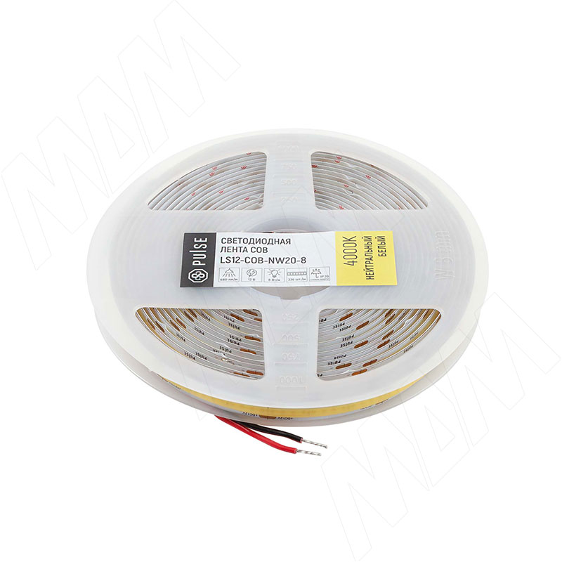 LUX COB лента светодиодная 336 диодов 12V 5 м CRI 90 нейтральный белый 4000К IP20 8W LS12-COB-NW20-8 3044₽