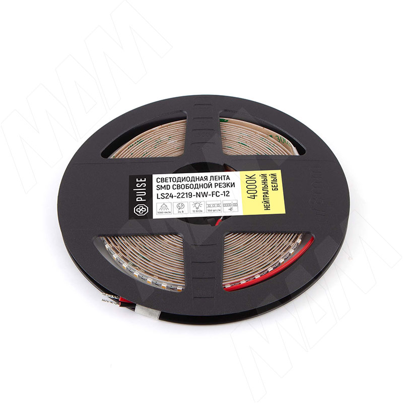 LUX лента светодиодная 2219/150, 24V, свободная резка, 5 м, CRI 90, нейтральный белый 4000К, IP20, 12W/1м фото товара 1 - LS24-2219-NW-FC-12