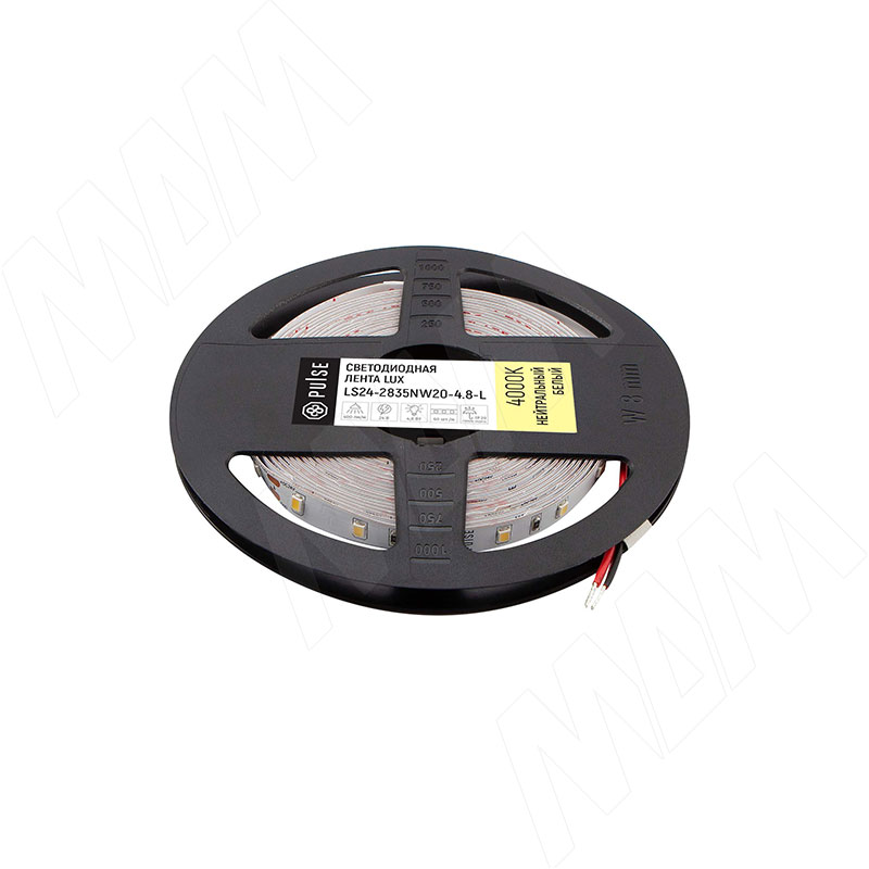 

LUX лента светодиодная 2835/60, 24V, 5 м, CRI 90, нейтральный белый 4000К, IP20, 4.8W/1м (LS24-2835NW20-4.8-L), LUX лента светодиодная 2835/60, 24V, 5 м, CRI 90, нейтральный белый 4000К, IP20, 4.8W/1м