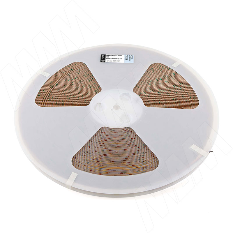 LUX, COB лента светодиодная, 420 диодов, 24V, 50 м, CRI 90, холодный белый 6000К, IP20, 10W/1м фото товара 1 - LS24-COB-CW-10-50