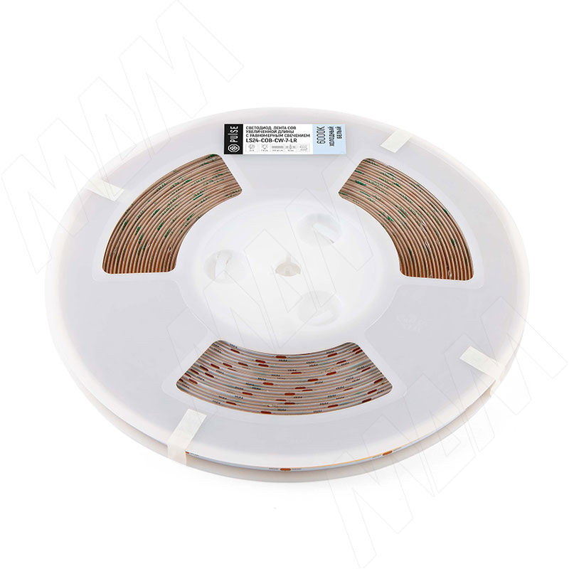 LUX, COB лента светодиодная, 360 диодов, 24V, 20 м, длинное соединение, CRI 90, холодный белый 6000К, IP20, 7W/1м фото товара 1 - LS24-COB-CW-7-LR