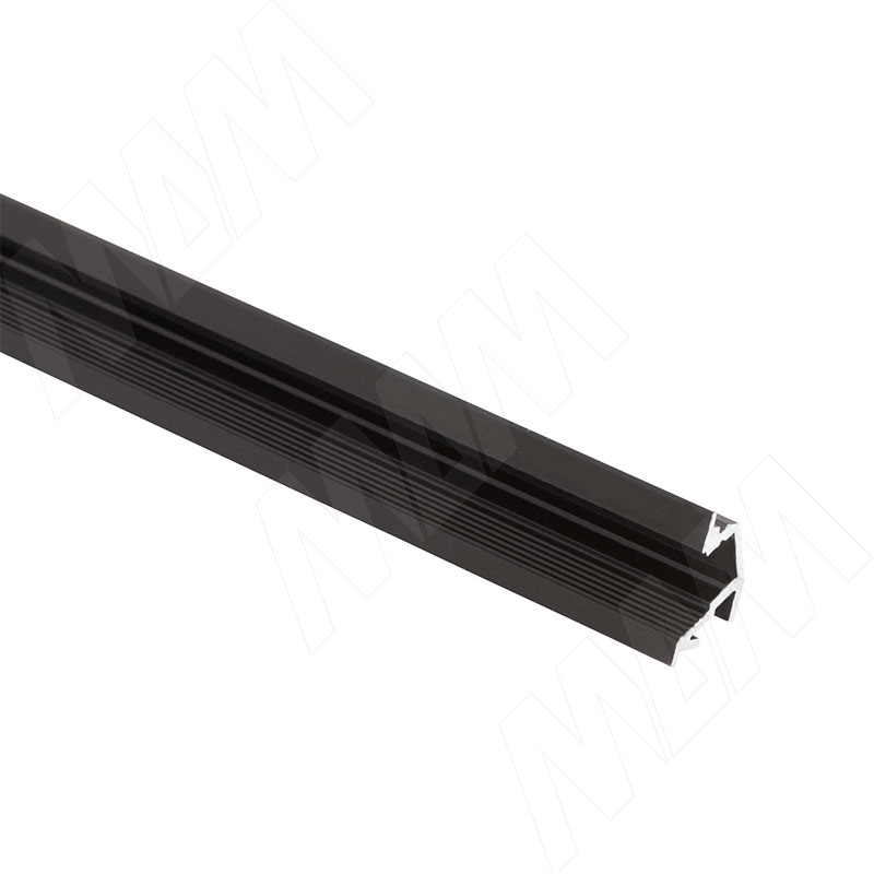 Профиль FM10, врезной угловой узкий, для ленты с основанием 5мм, черный, 15х8,5мм, L-2000 фото товара 1 - LSP-FM10-ALU-2000-BL