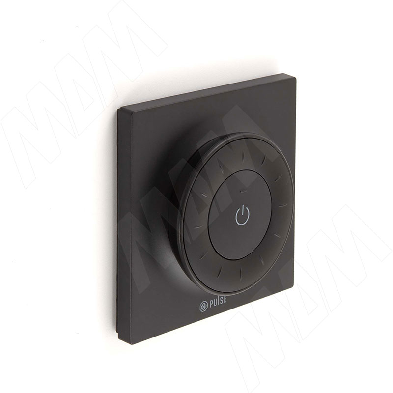 SMART, Пульт дистанционного управления контроллером для монохромной или CCT ленты, с колесом прокрутки, c квадратным магнитным креплением, черный, 2. фото товара 1 - RE-SQR-S-CCT-R-BL