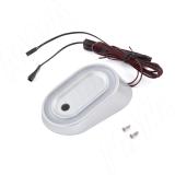 AURA Светильник овальный с выключателем на взмах, диммируемый, серебро, 12V, 2,5W