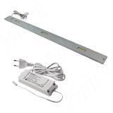 Светильник светодиодный с БП, кнопочный выключатель, 600 мм, алюминий, нейтральный белый 4500K, 3x3W FLEXA60