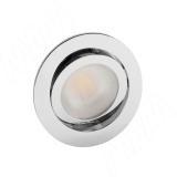 LINSU Светодиодный светильник точечный круглый, поворотный, хром, 12V, нейтральный белый 4000К, 2.4W LI12-RRNO-NW3