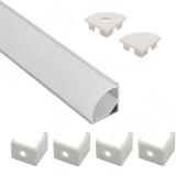 Профиль СМ2F, угловой, с овальным матовым рассеивателем, заглушками 2 шт, крепежом 4 шт, 16х16мм, L-2000 LSP-CM2F-ALU-2000-1
