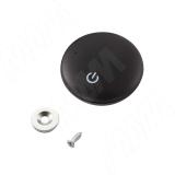 Датчик кнопочный, беспроводной, диммируемый, накладной, цвет черный, с крепежом