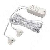 Выключатель инфракрасный (IR) на преграду, 2 датчика, белый, 220V, 250W SW2-DS-2WT